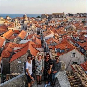 Visitors overlooking Dubrovnik Old Town