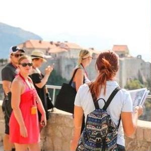 Guide speaking to visitors on Dubrovnik City Walls
